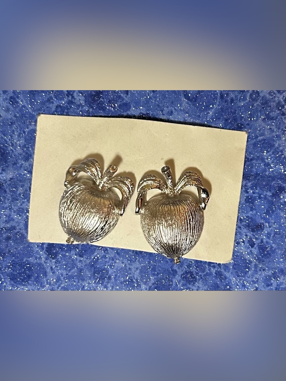 Sarah Coventry Silver-Tone Apple Earrings